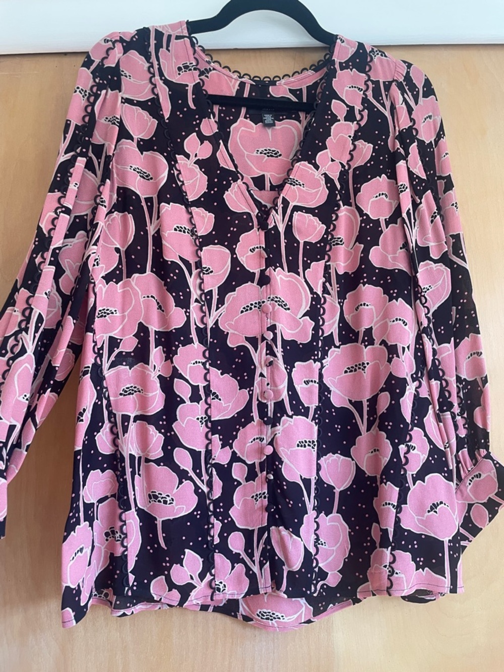 Ted Baker Pink Floral 3/4 Sleeve Blouse